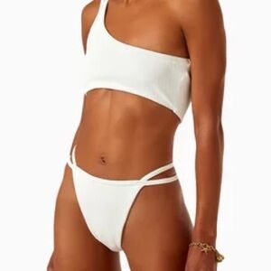 Jonathan Simkhai White One-Shoulder Bikini